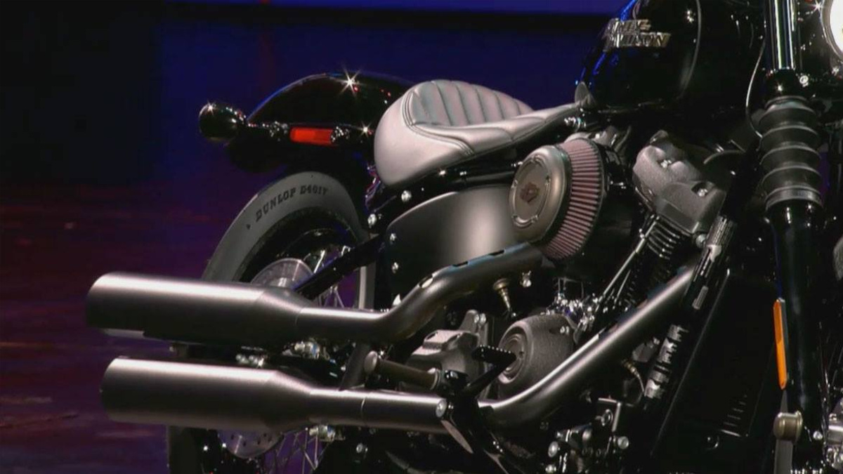 Harley bike showing exhaust