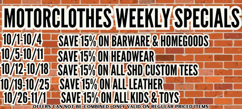 Superstition Harley-Davidson® August MotorClothes Weekly Specials