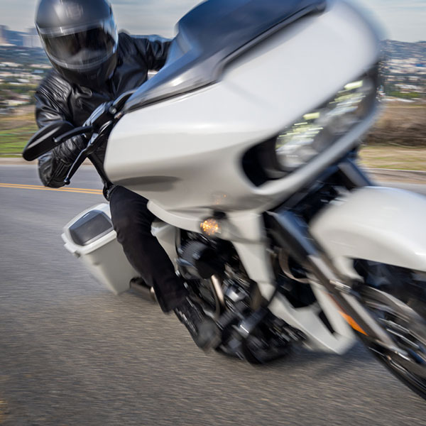 man riding CVO Road Glide to Superstition Harley-davidson Apache junction 