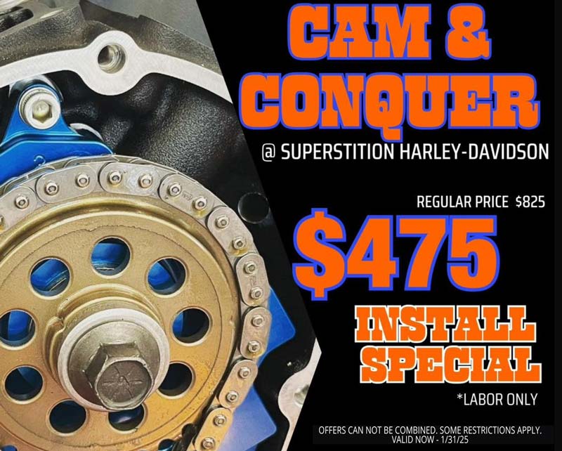 Cam & Conquer Service Special @ Superstition H-D