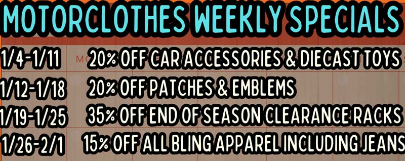 MotorClothes January Specials